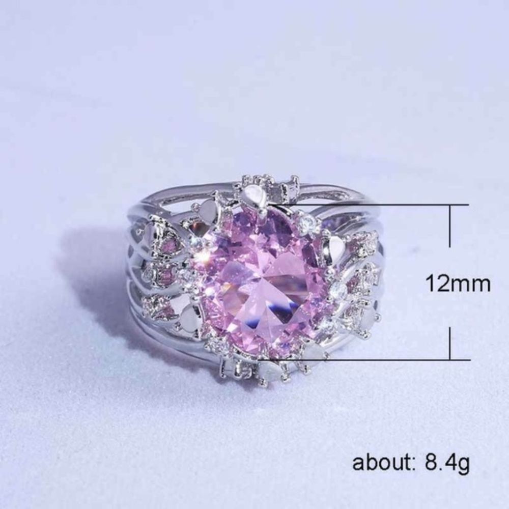 Brand New 925 Silver Oval Cut Pink Sapphire Ring - Picture 4 of 4